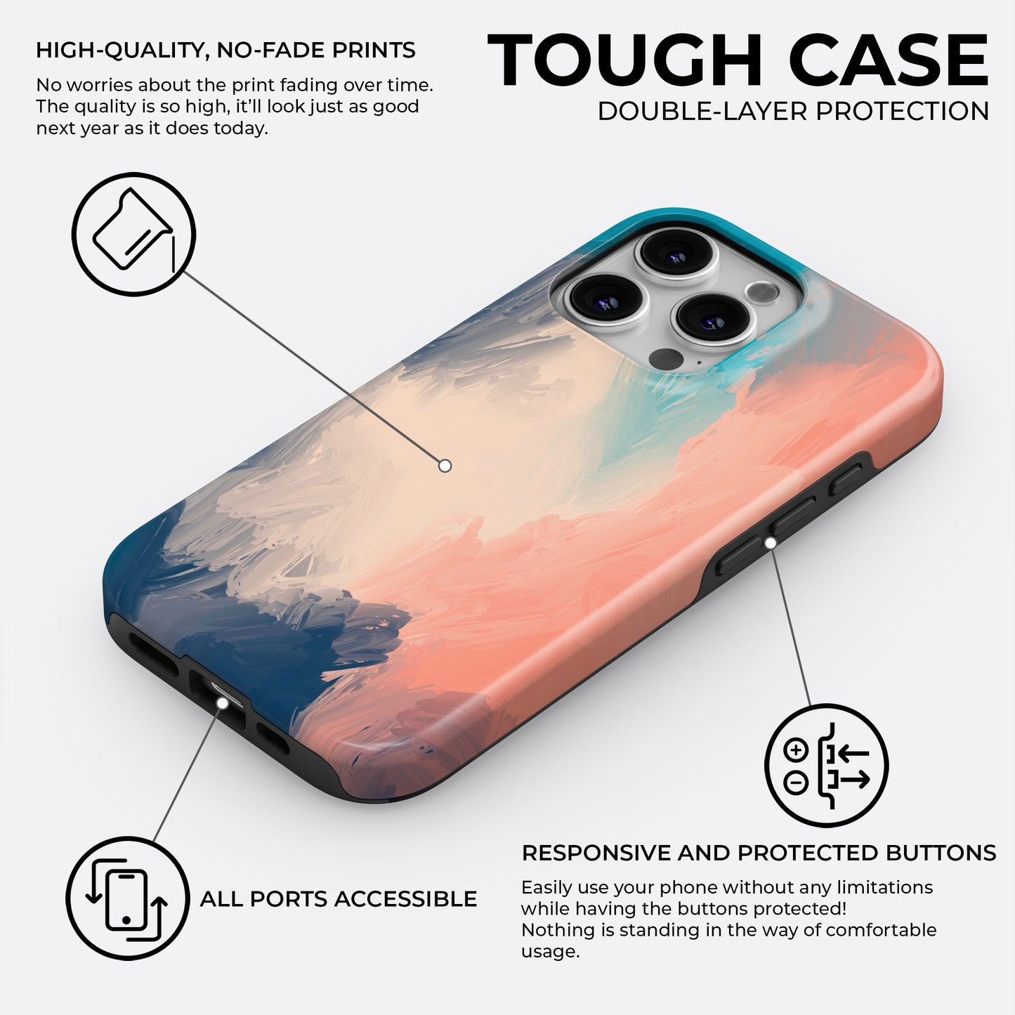 Storm of Blush - Phone Case • Tough