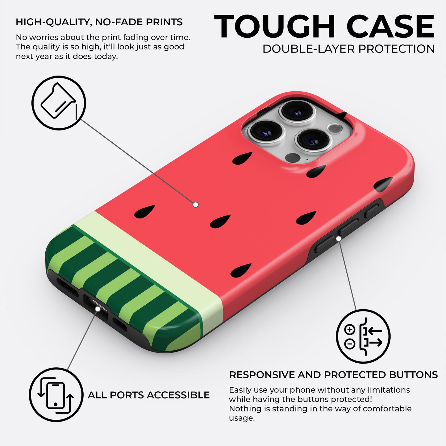 Watermelon Pop - Phone Case • Tough