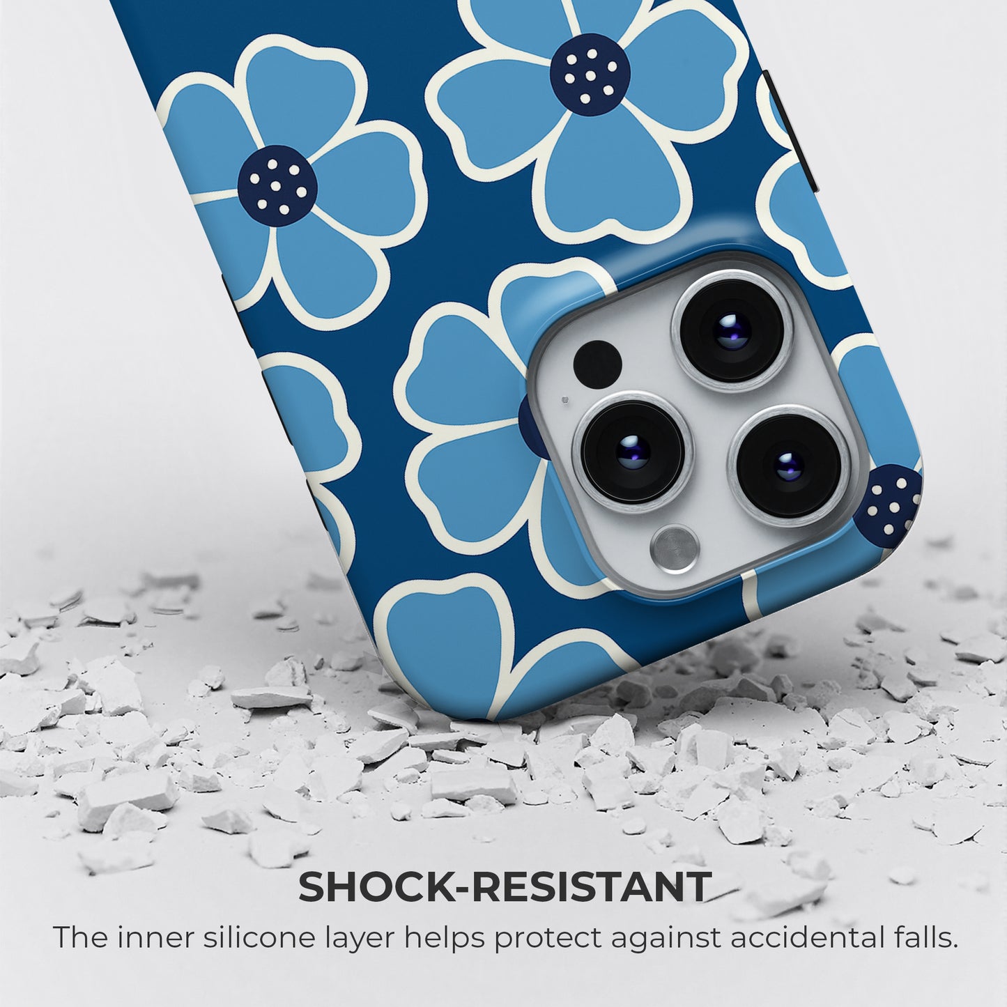 Floral Noir Bleu - Phone Case • Tough