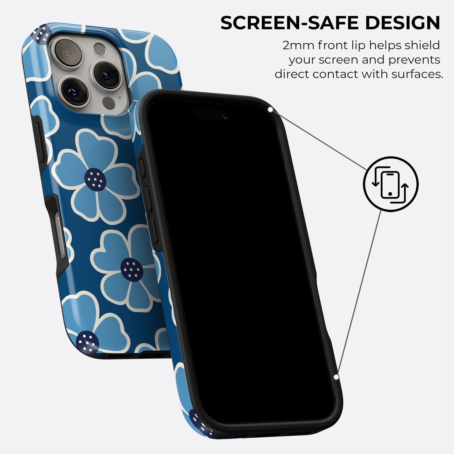 Floral Noir Bleu - Phone Case • Tough