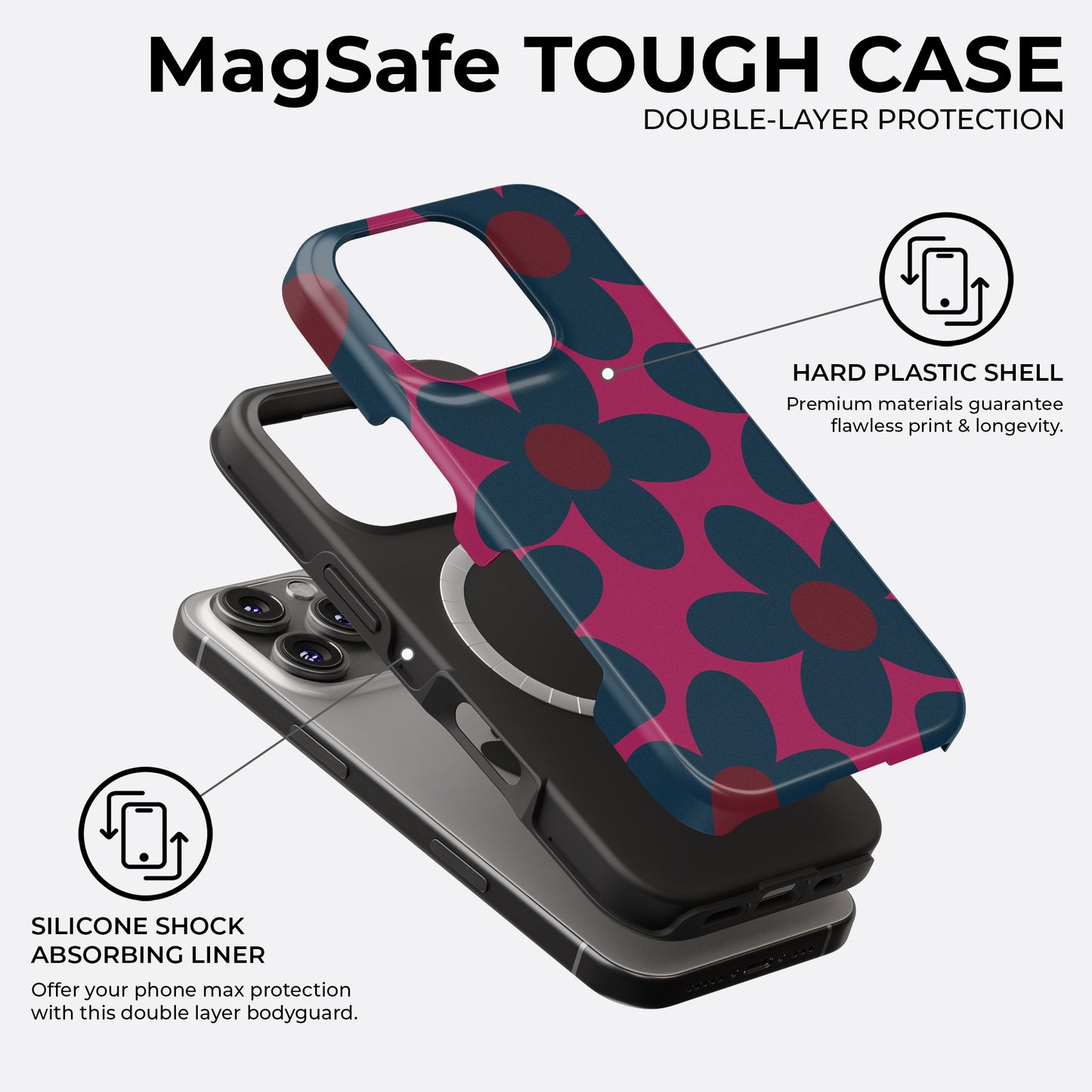 Midnight Bloom - MagSafe • Tough iPhone Case