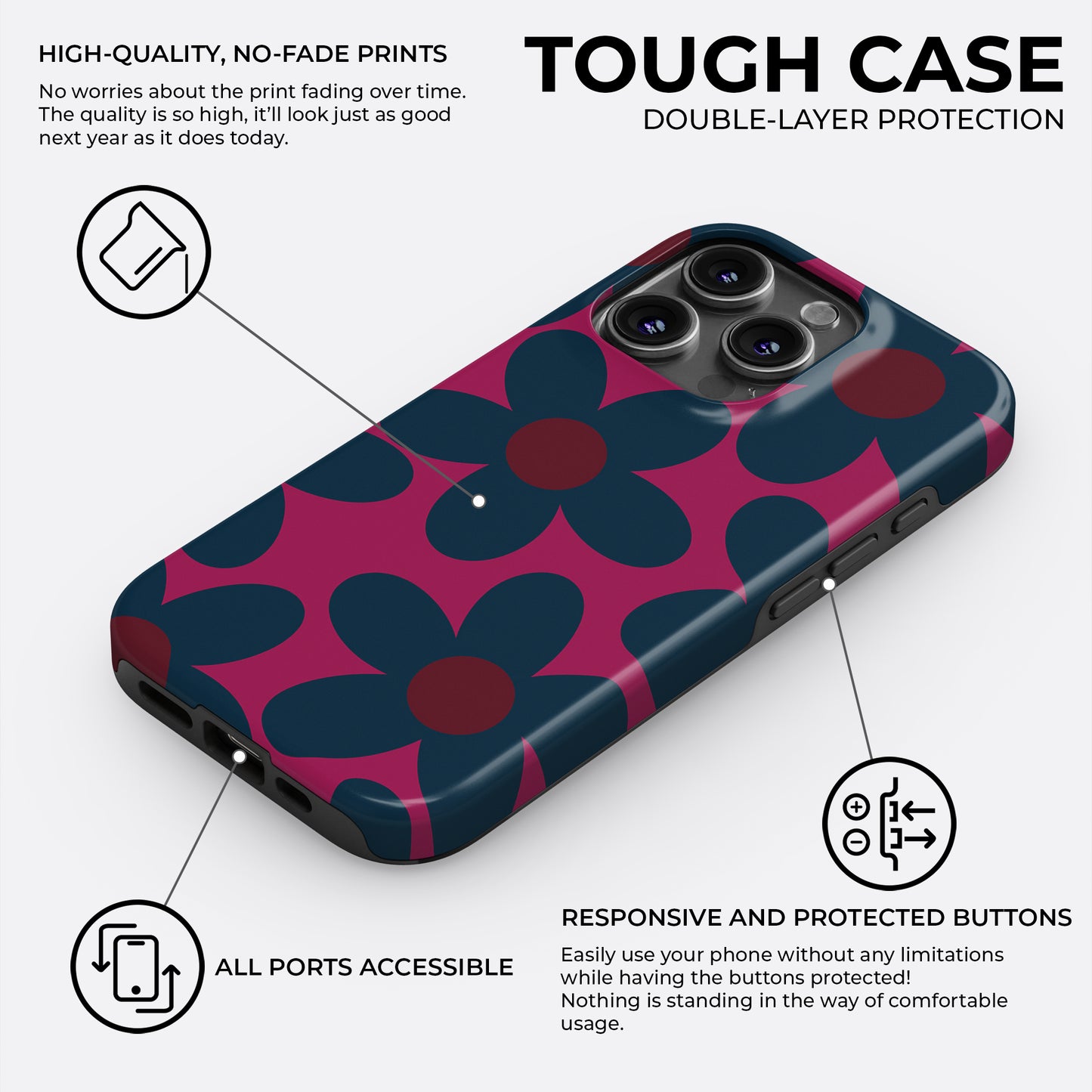 Midnight Bloom - Phone Case • Tough