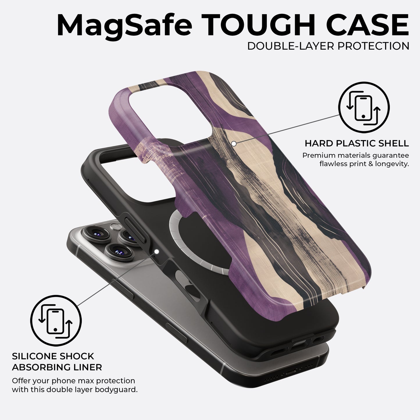 Violet Echoes - MagSafe • Tough iPhone Case