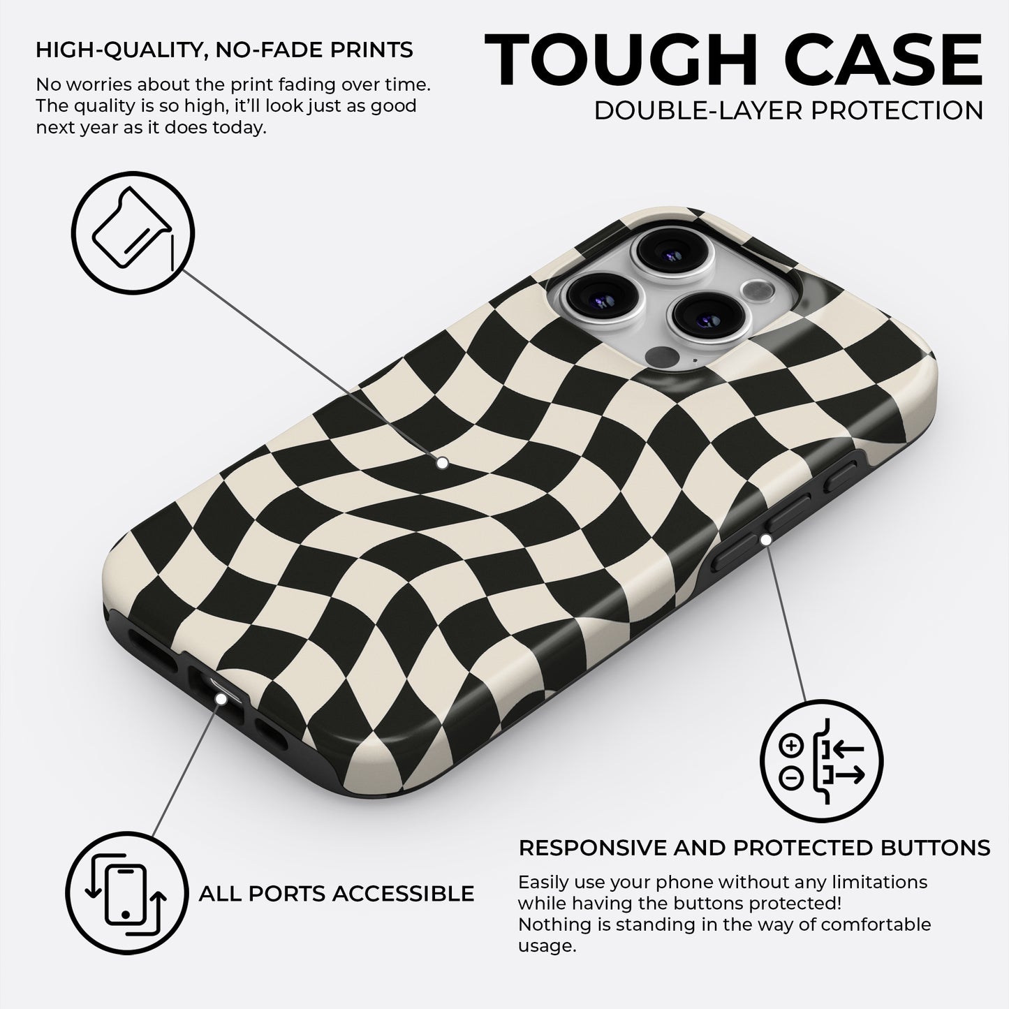 Twisted Check - Phone Case • Tough