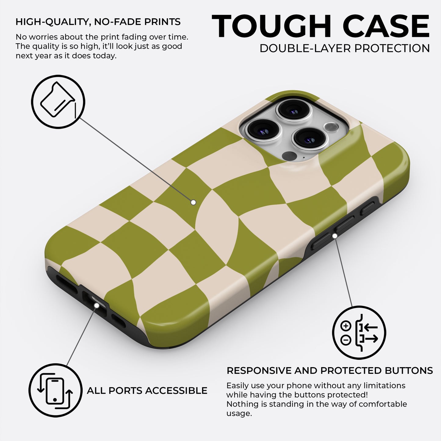 Olive Wobble - Phone Case • Tough