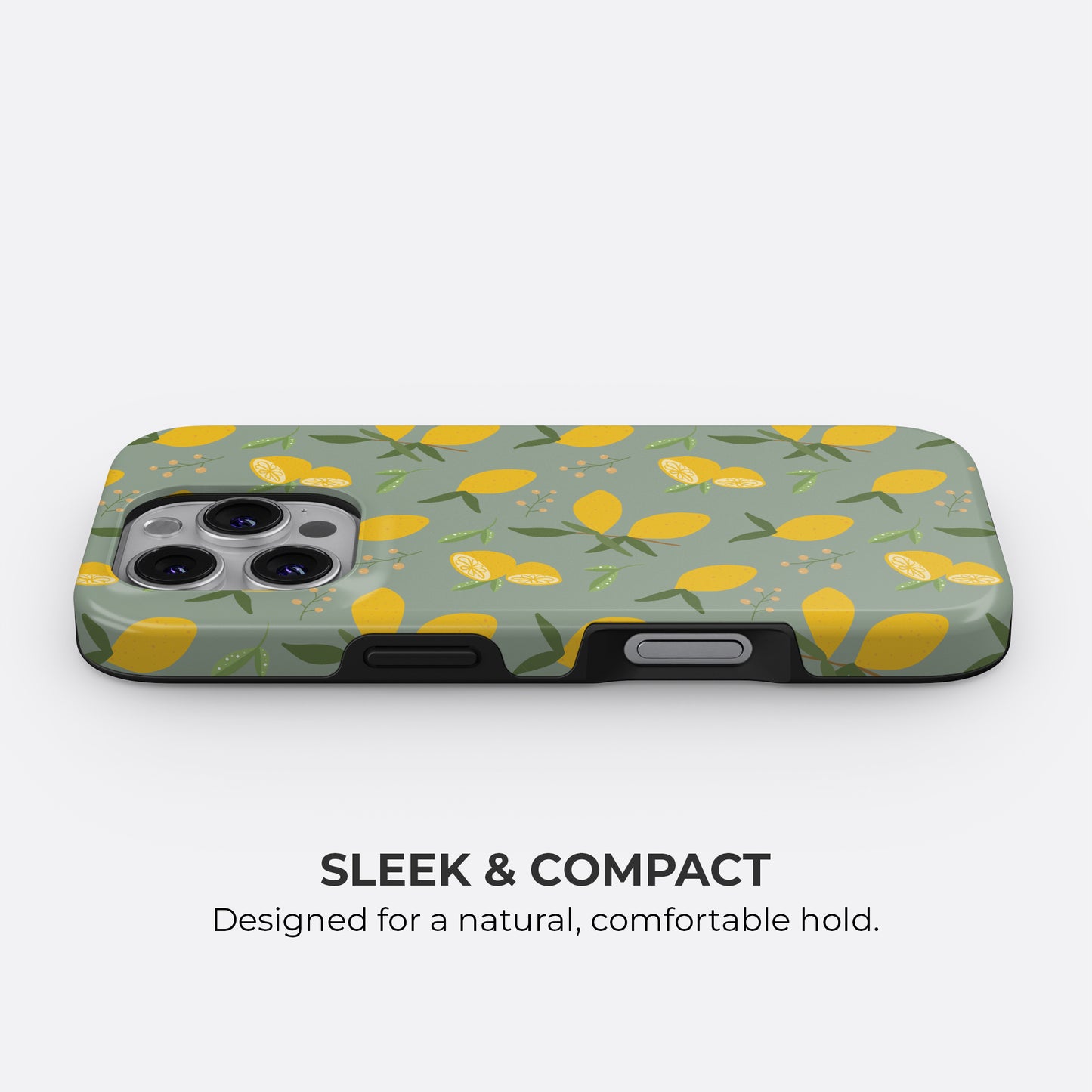 Lemon pattern tough phone case featuring a sleek and compact design for a slim, comfortable, and protective fit
