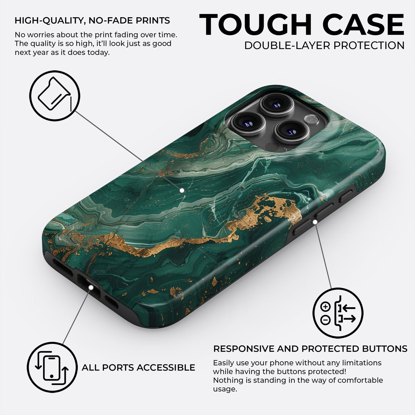 Emerald Luxe - Phone Case • Tough