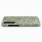 A phone case with a floral pattern on a white background.