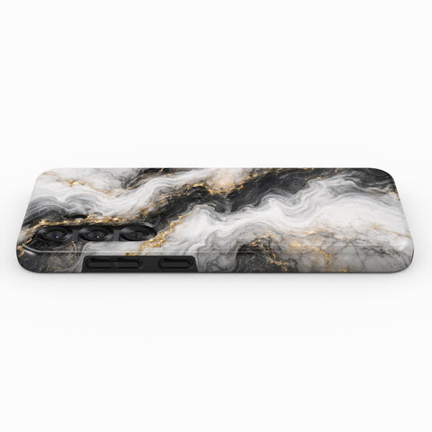 a marble-like pattern with swirls and swirls of black and white colors.