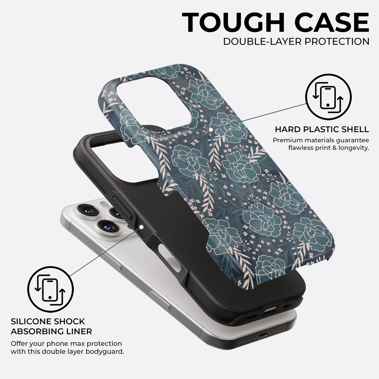 Fleur Bleu - Phone Case • Tough