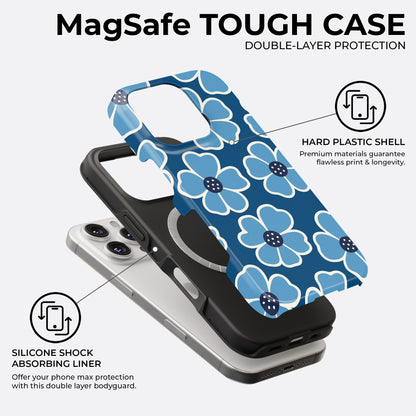 Floral Noir Bleu - MagSafe • Tough iPhone Case