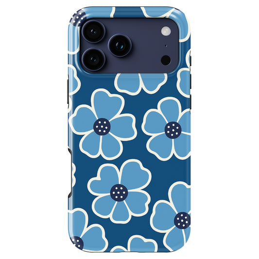 Floral Noir Bleu - Phone Case • Tough