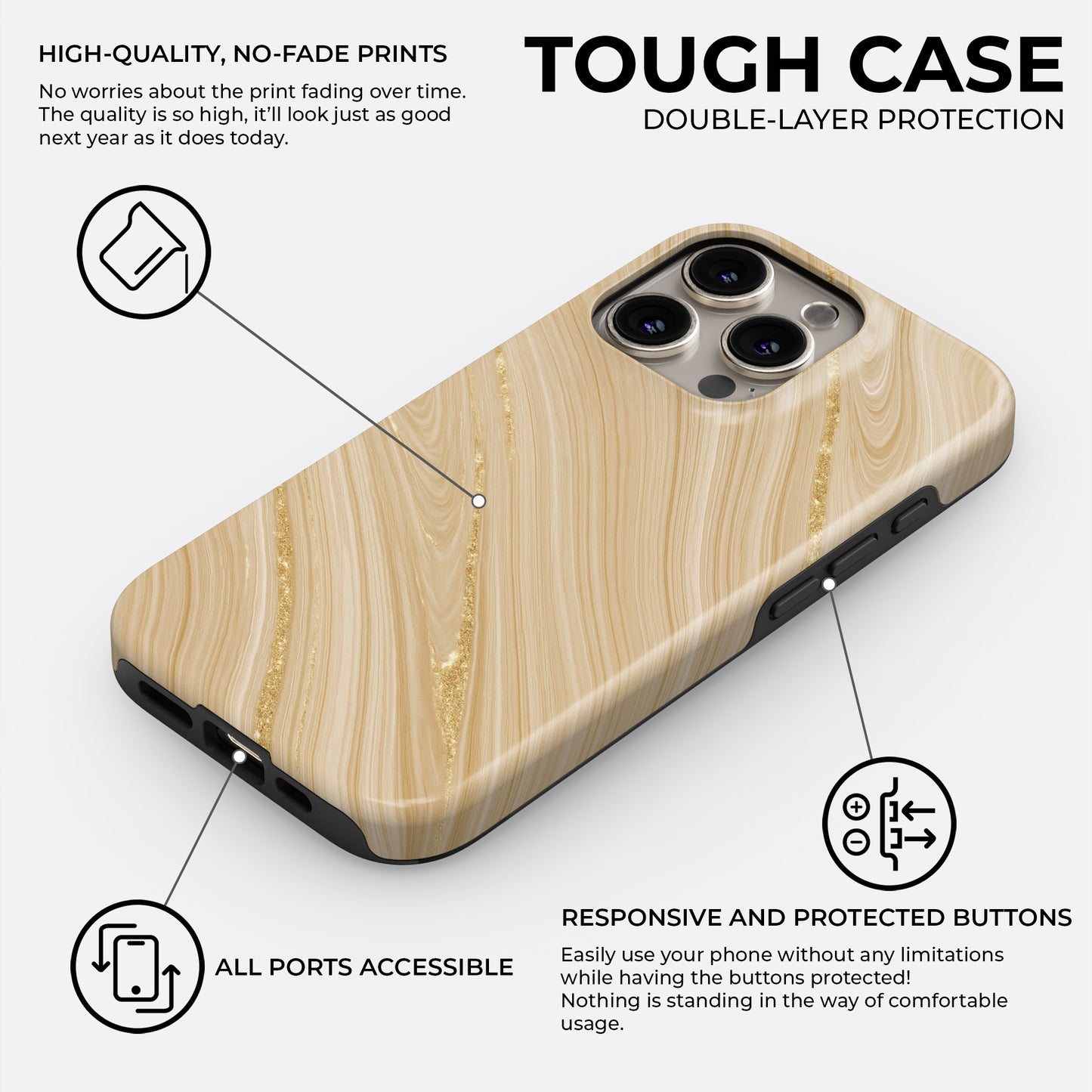 Golden Drift - Phone Case • Tough