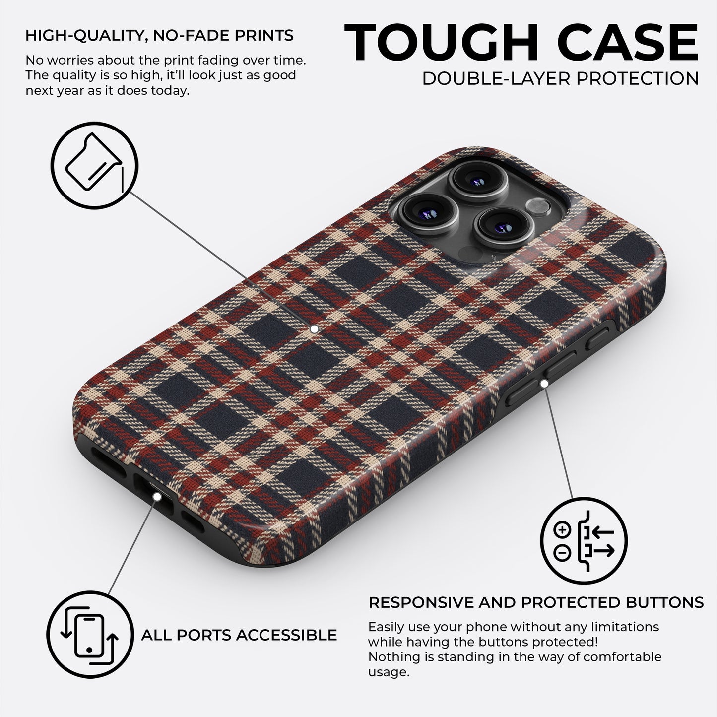 Heritage Plaid - Phone Case • Tough