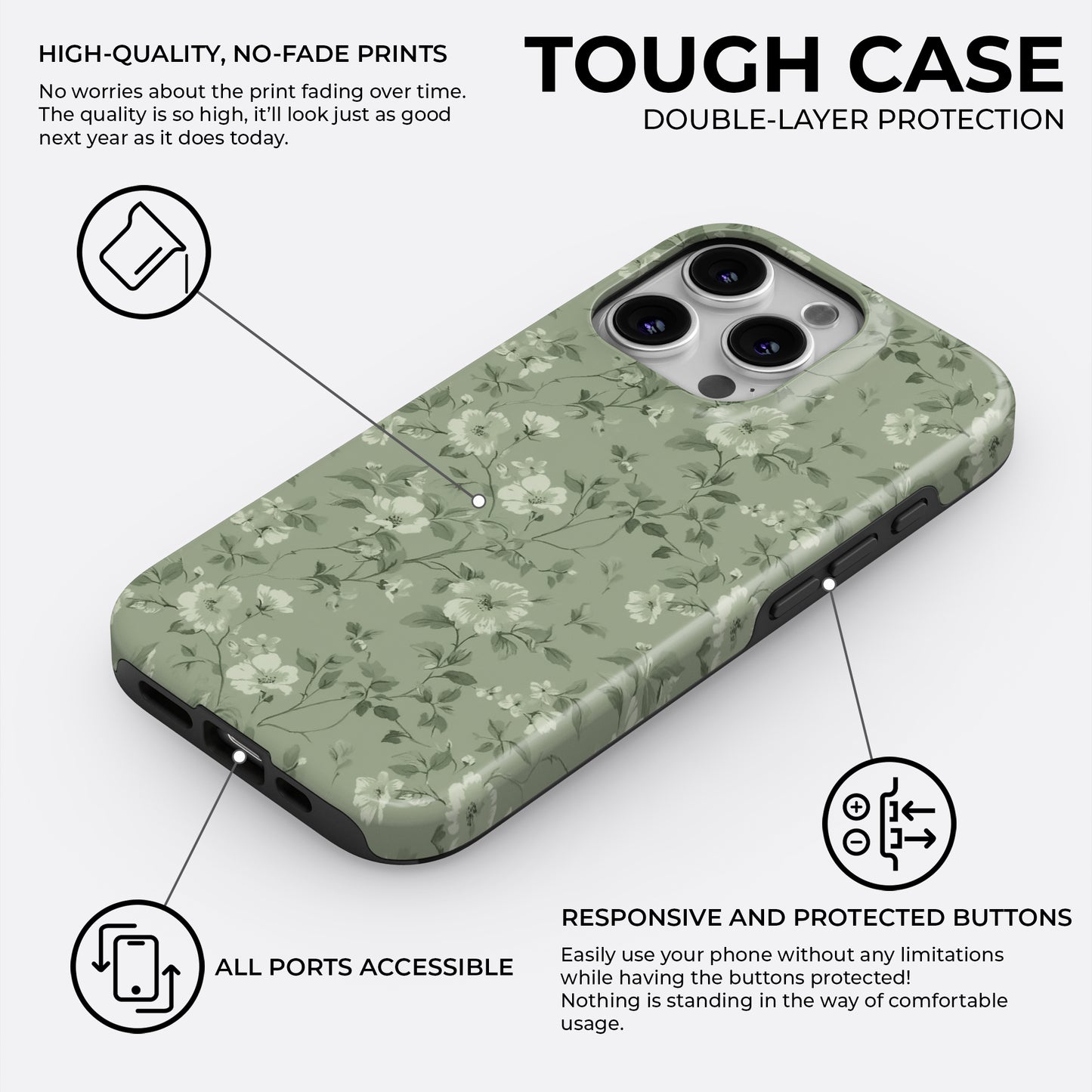 Olive Bloomscape - Phone Case • Tough