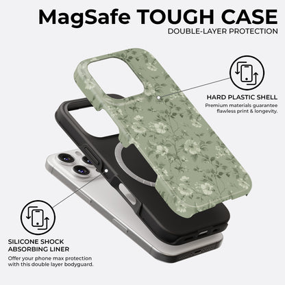 Olive Bloomscape - MagSafe • Tough iPhone Case
