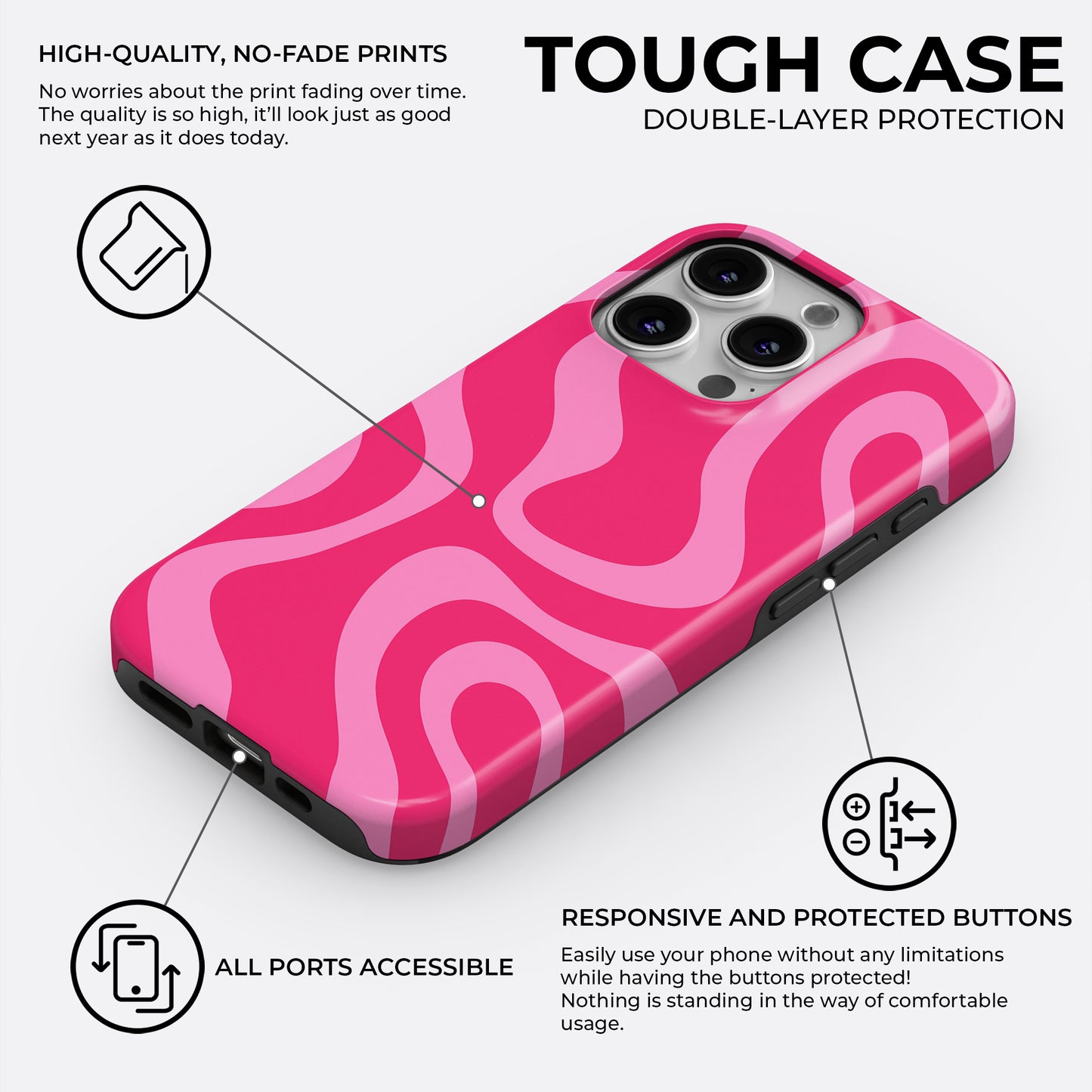 Hot Pink - Phone Case • Tough