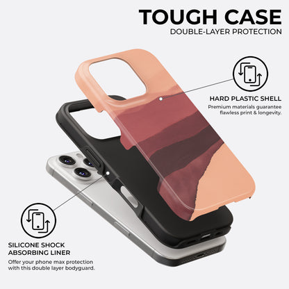 Abstract purple tough phone case with double-layer protection, featuring a hard plastic shell and silicone shock-absorbing liner, by HaloCovers