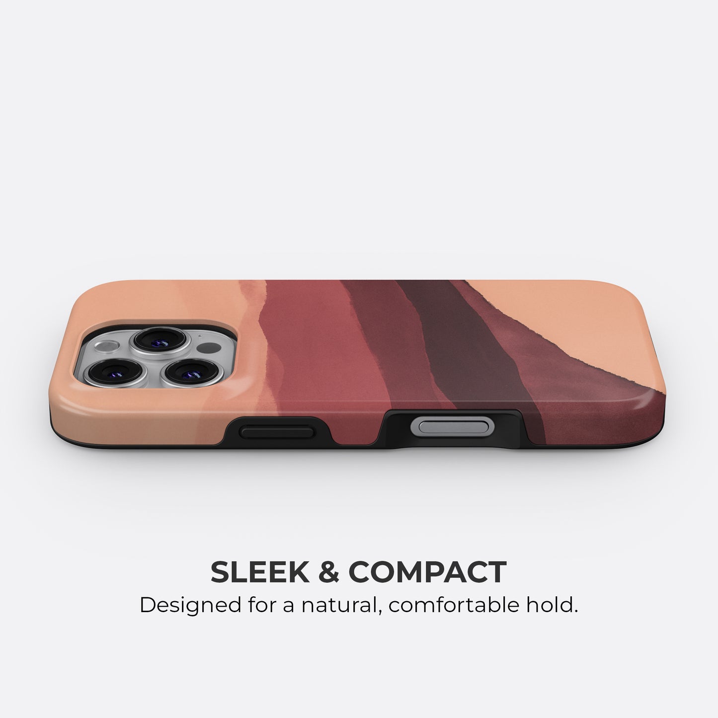 Abstract purple tough phone case with a sleek and compact design, created for a natural and comfortable hold, by HaloCovers