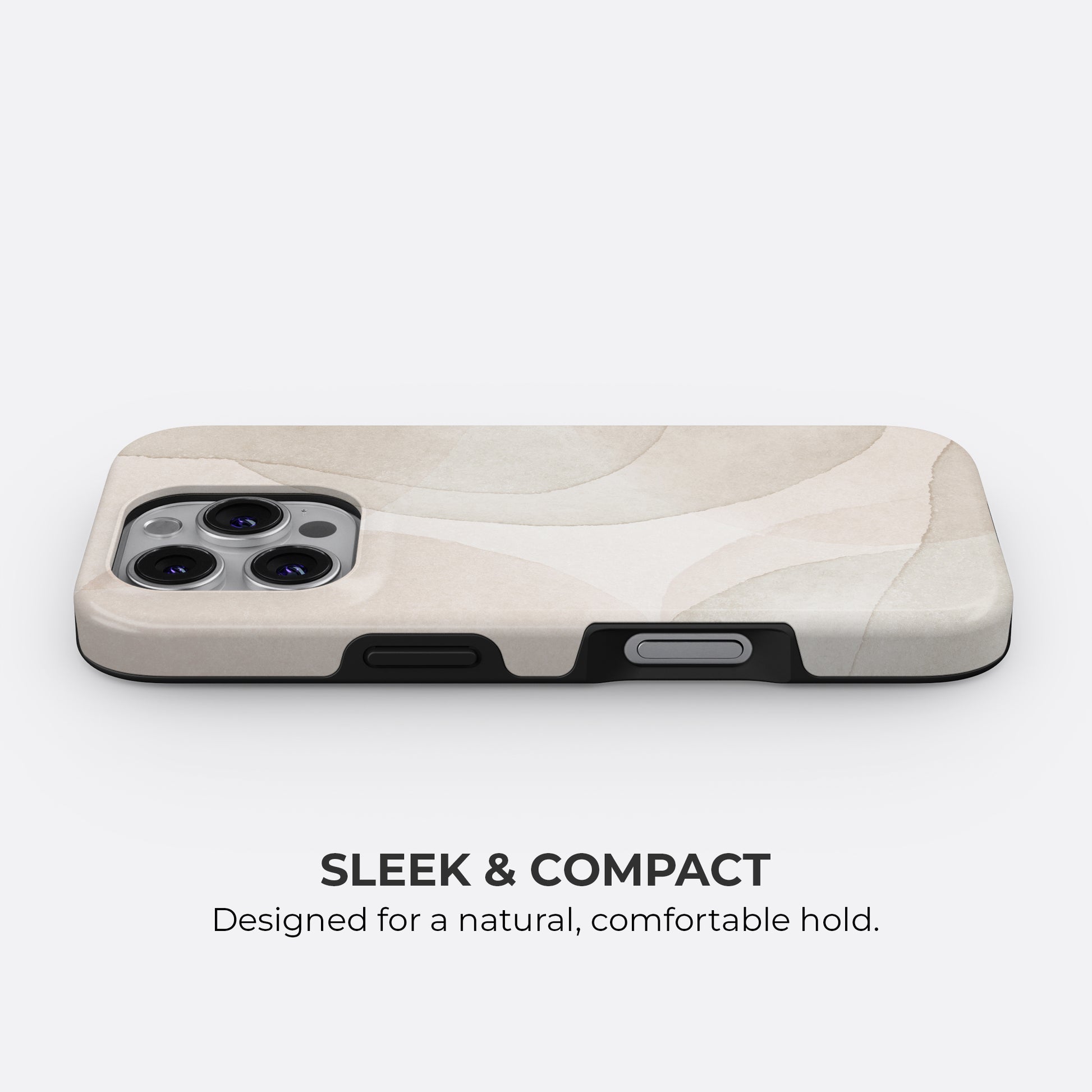 Beige minimalist abstract tough phone case with slim sleek and compact design for a natural comfortable hold