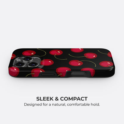 Cherry tough phone case with slim compact design for a natural and comfortable hold