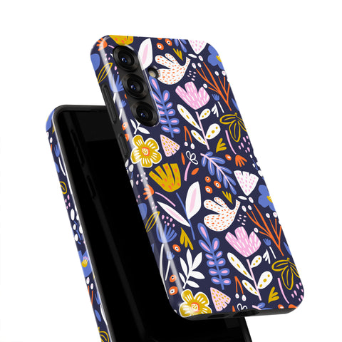 a colorful phone case with a floral pattern on it.