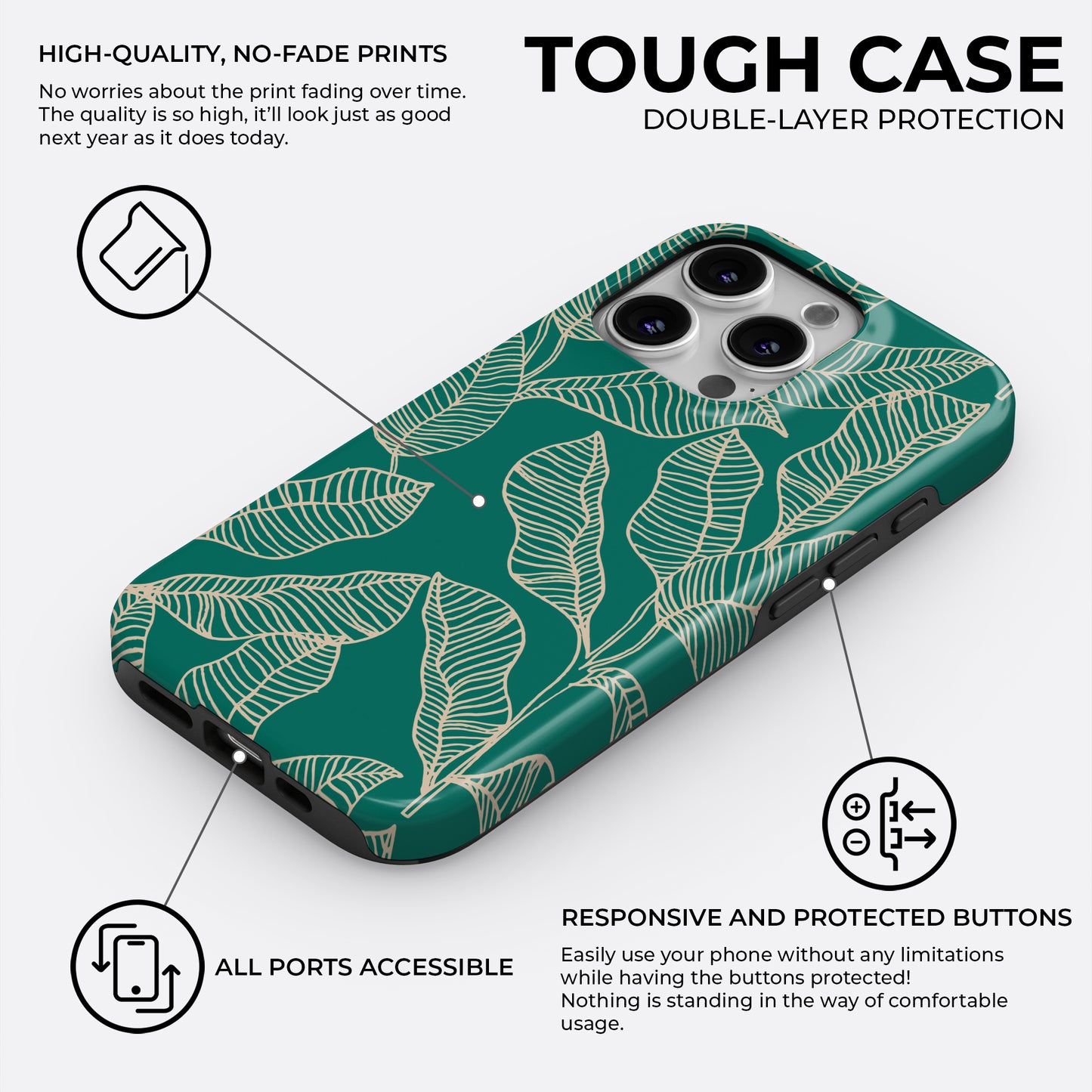 Lush Outline - Phone Case • Tough