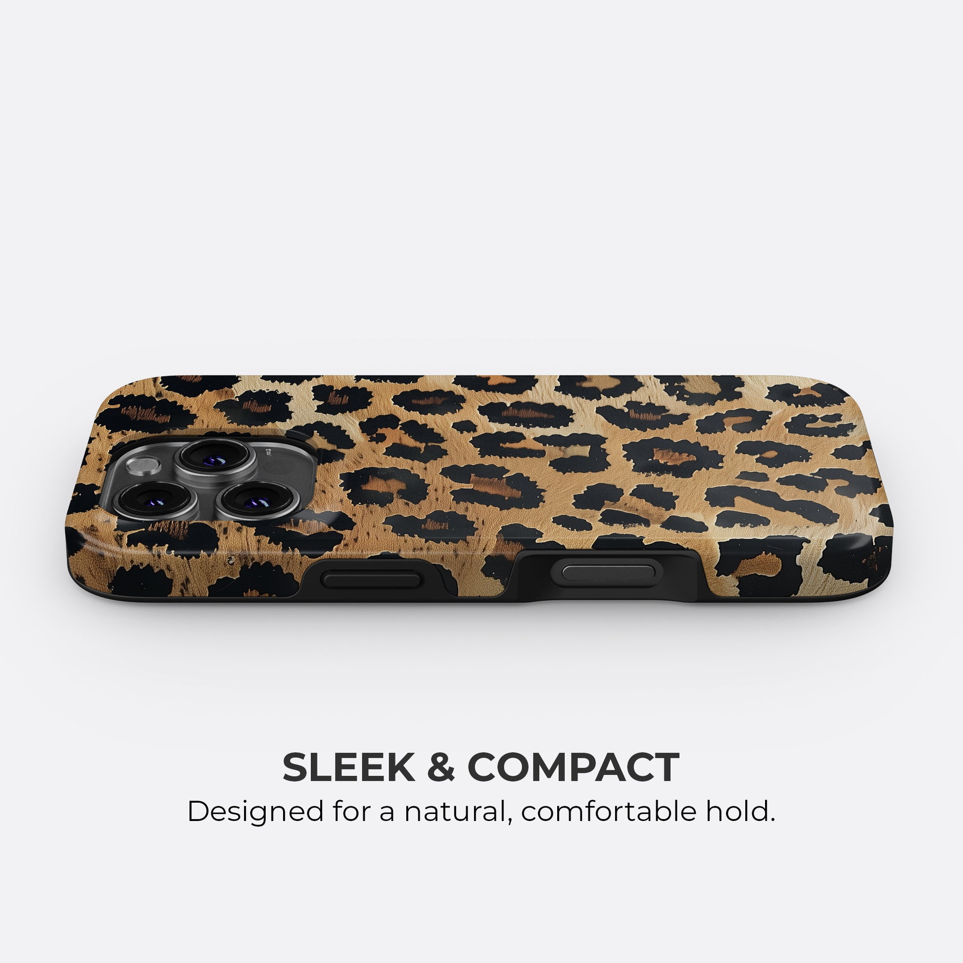 HaloCovers leopard print sleek and compact phone case with slim fit design, stylish animal print protective cover compatible with iPhone, Samsung Galaxy, and Google Pixel