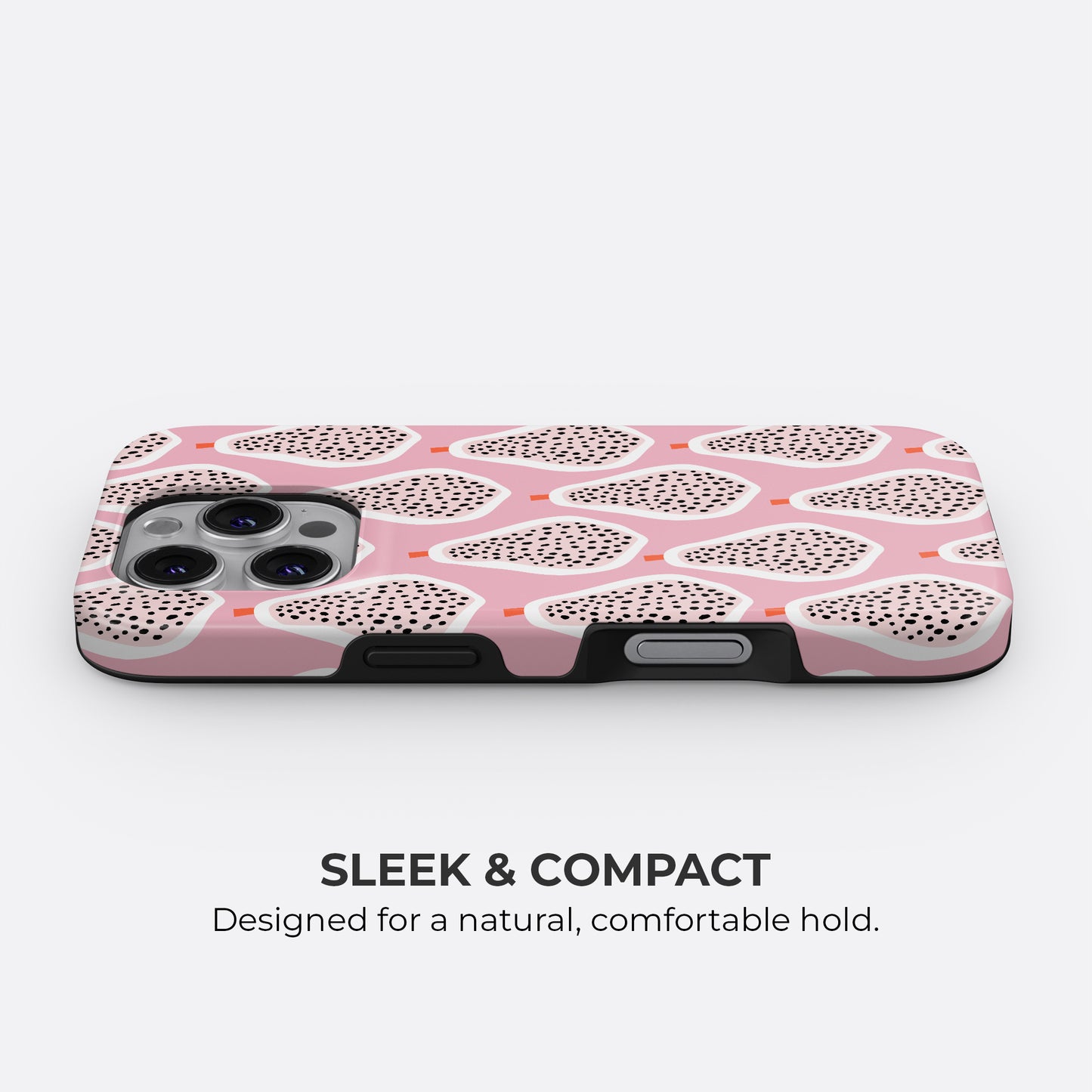 Pink dragon fruit tough phone case with slim and compact design for a comfortable natural hold