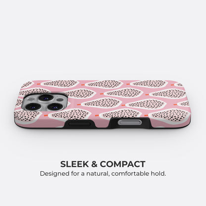 Pink dragon fruit tough phone case with slim and compact design for a comfortable natural hold